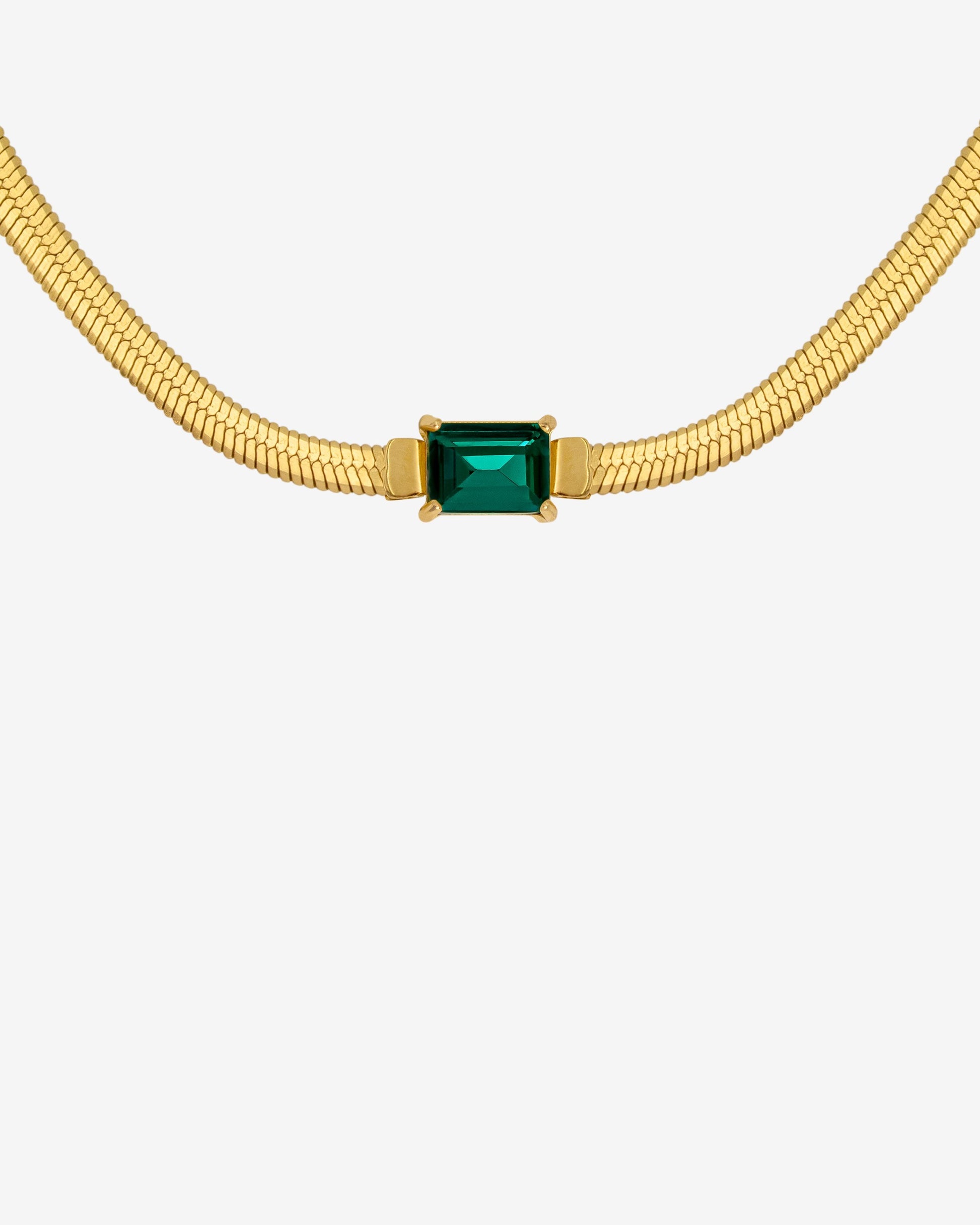 Radiant Emerald Necklace Gold