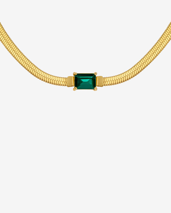 Radiant Emerald Necklace Gold