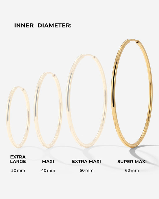 Super Maxi Hoops Silber