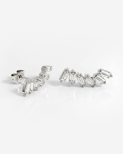Glam Earclimber Studs Silber