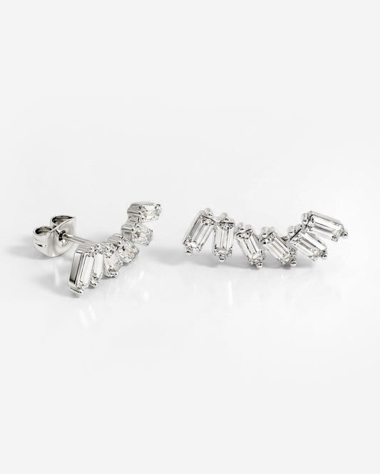 Glam Earclimber Studs Silber