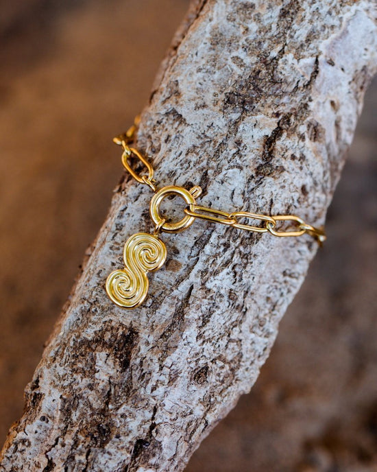 Serpent's Whisper Oval Links Necklace Set Gold