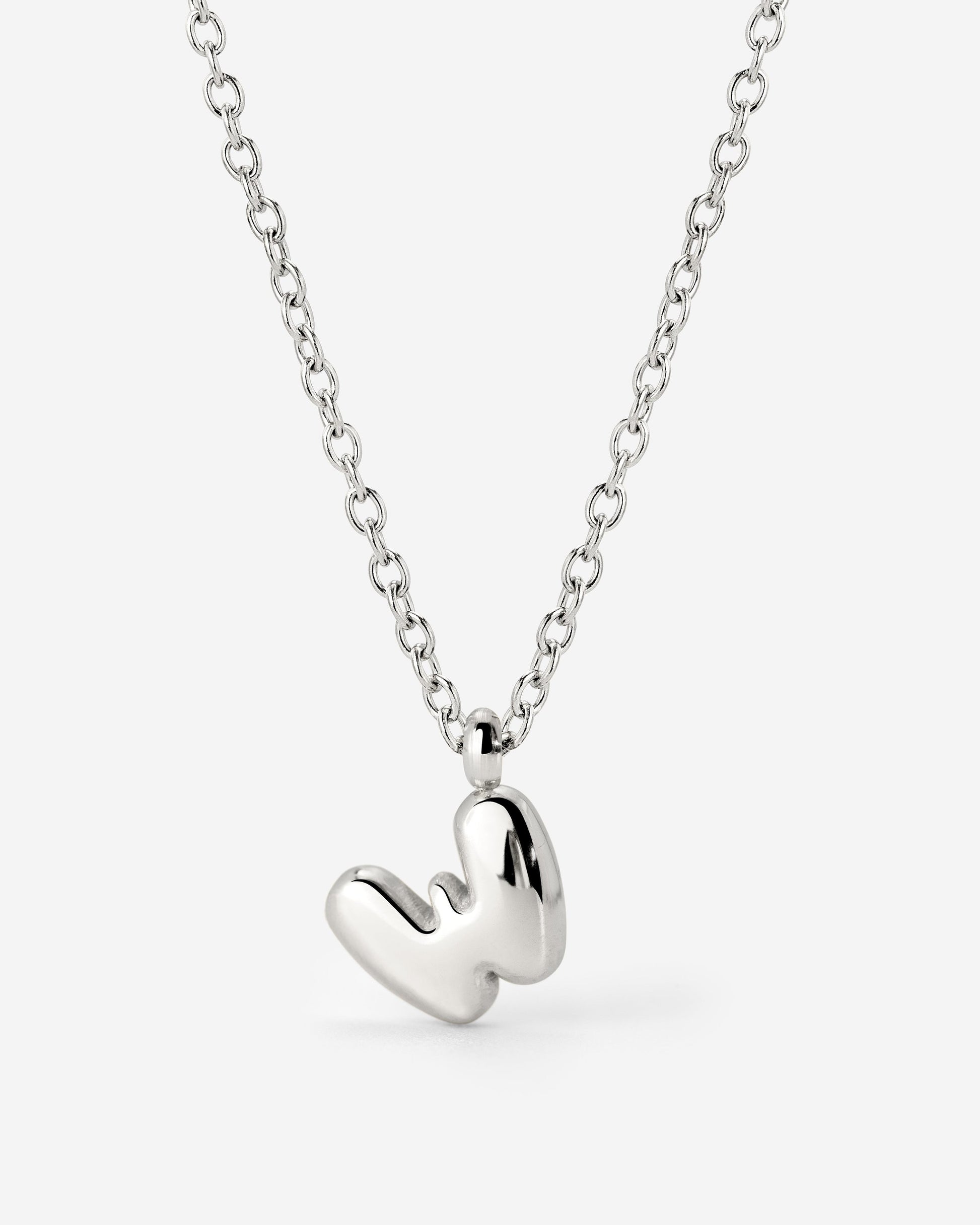 Bubble Letter Necklace Silber