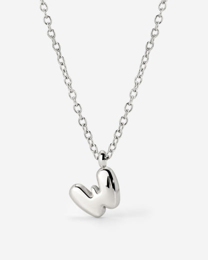 Bubble Letter Necklace Silber