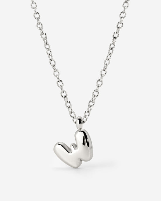 Bubble Letter Necklace Silber