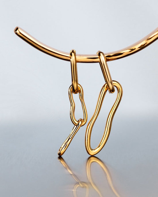Blending Shapes Oval Hoop Set Baby Gold