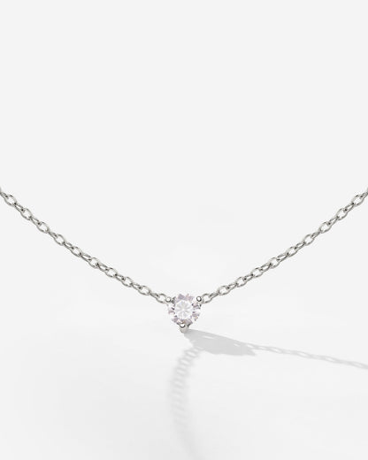 Solitaire Stone Choker Silber