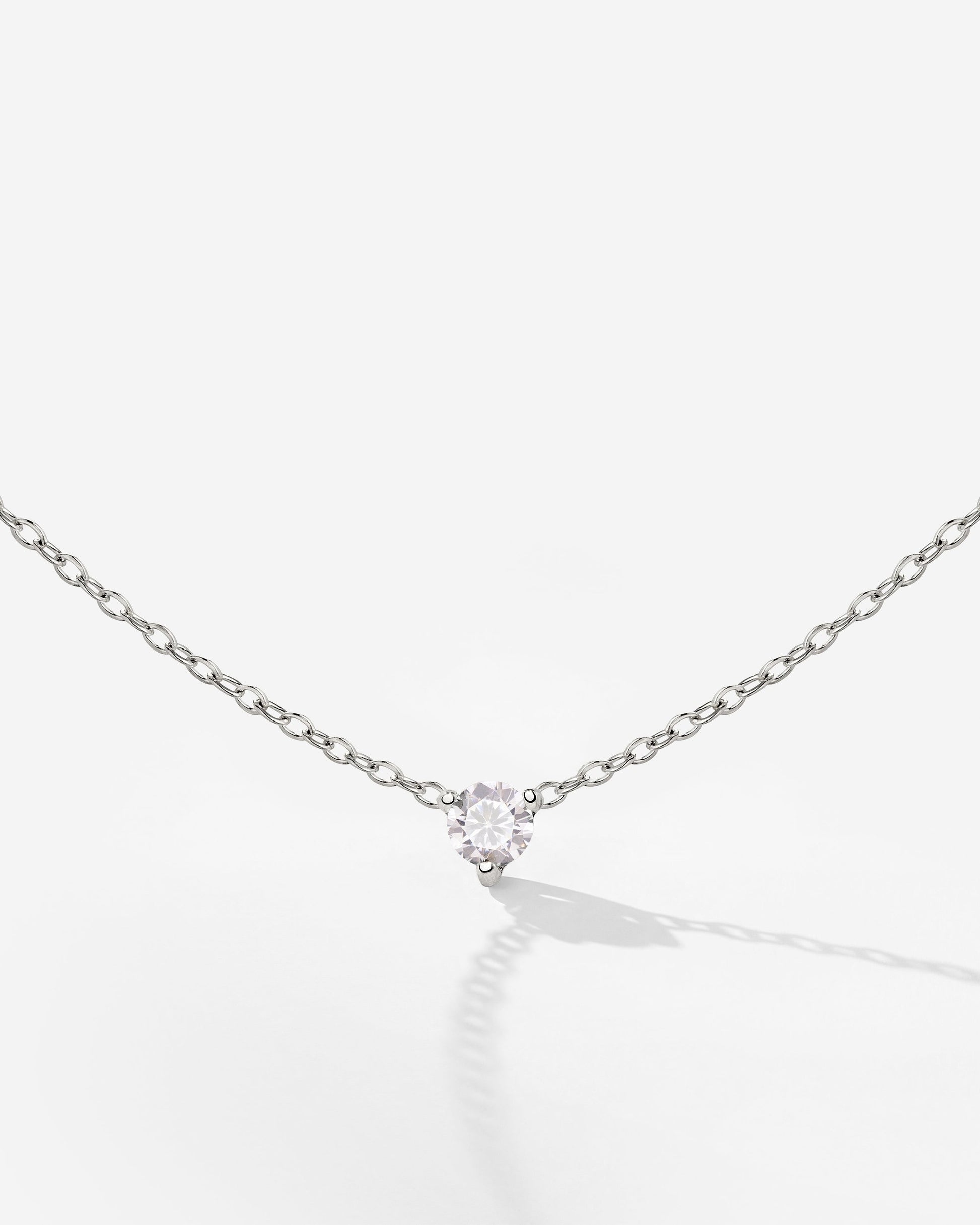 Solitaire Stone Choker Silber