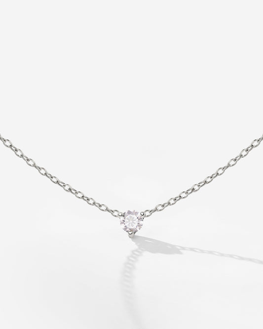 Solitaire Stone Choker Silber