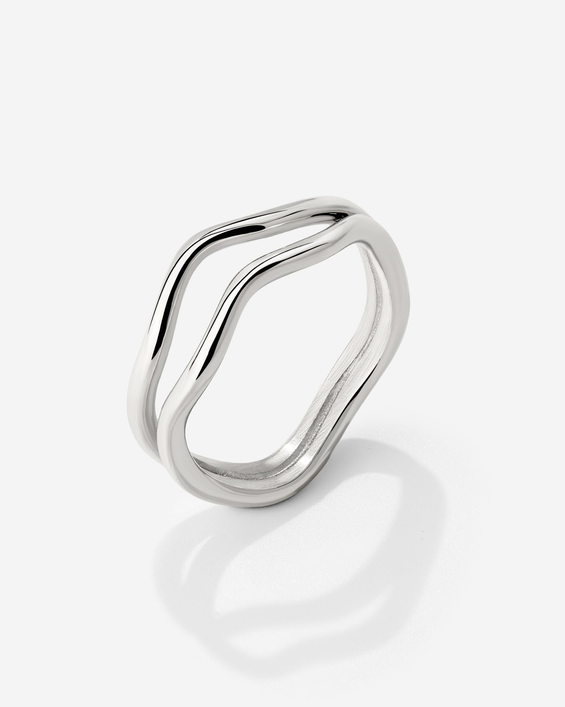 Double Wave Ring Silber