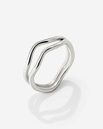 Double Wave Ring Silber
