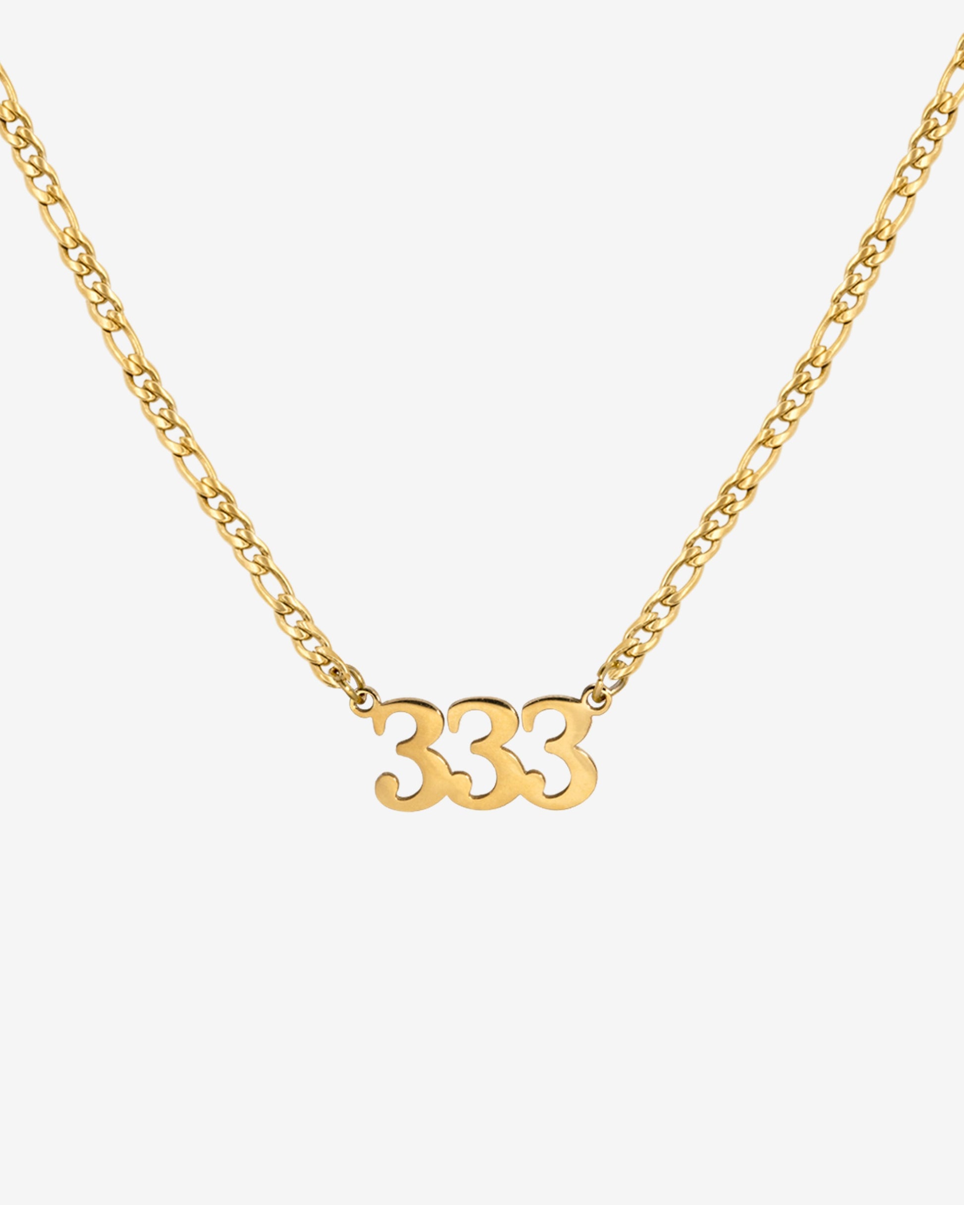 Angel Number Necklace Gold 333