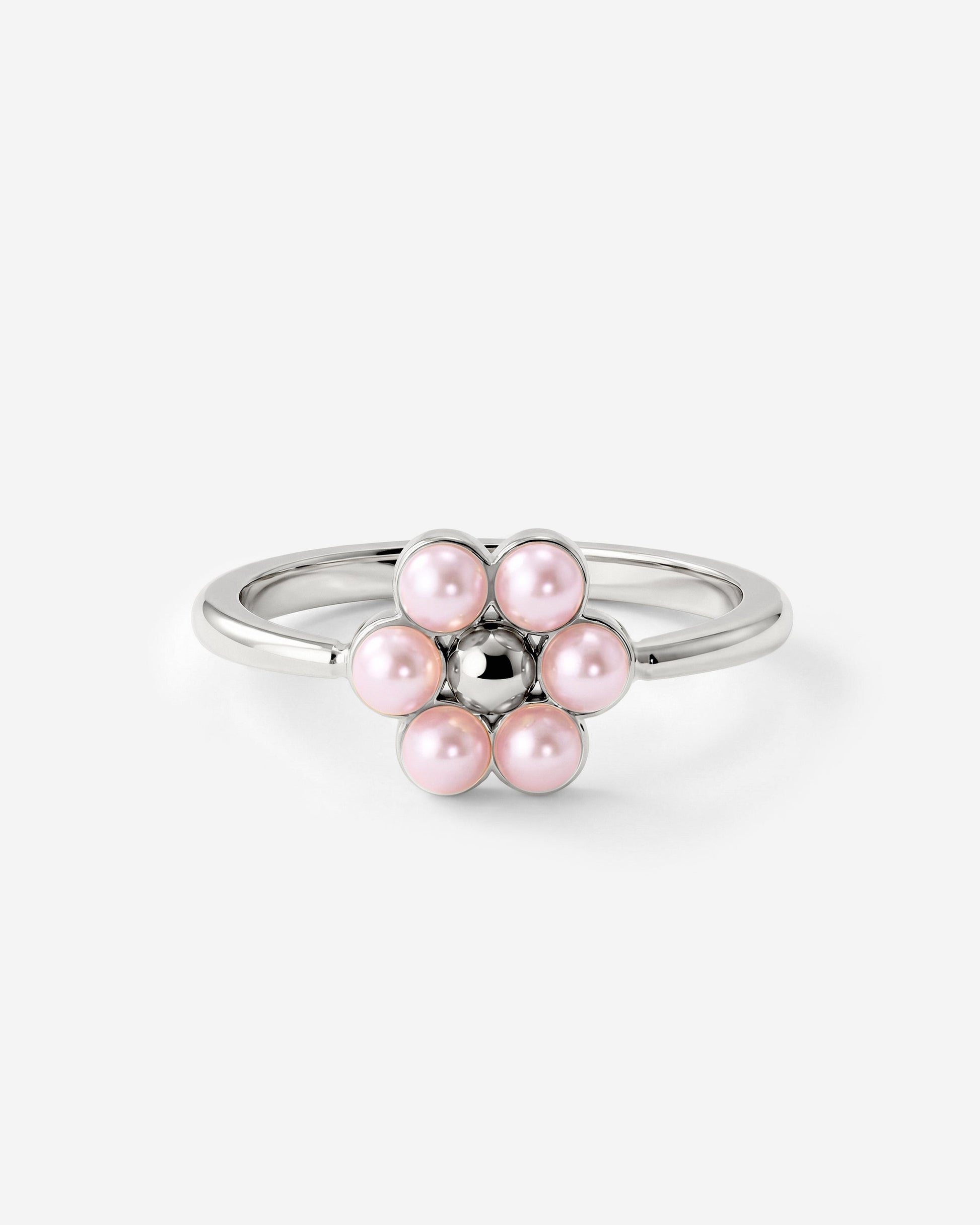 Pretty Pink Daisy Ring Silber