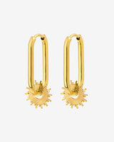 Sun Ray Oval Hoops Small Gold