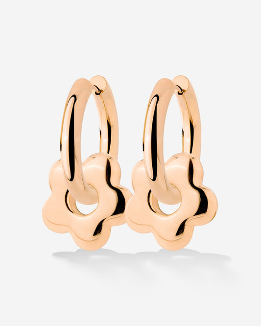Chunky Bubble Flower Hoop Set Medium Roségold