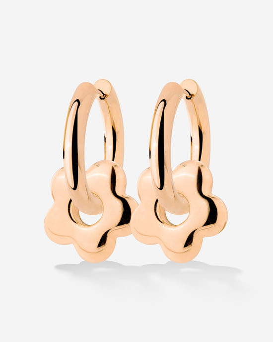Chunky Bubble Flower Hoop Set Medium Roségold