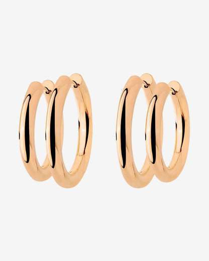 Chunky Lover Hoop Bundle Medium Roségold