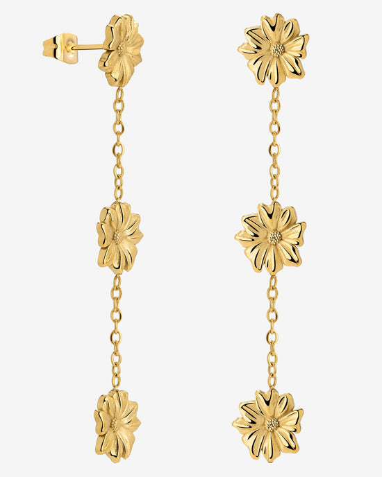 Petal Fall Studs Gold