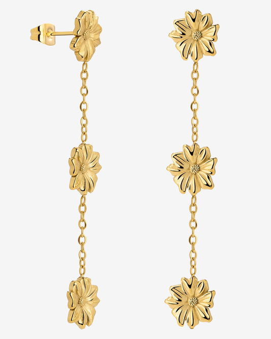 Petal Fall Studs Gold
