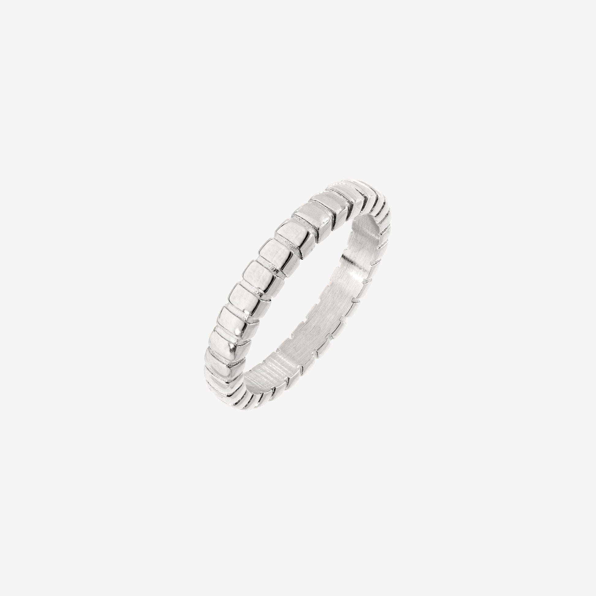 Striped Ring Thin Silber