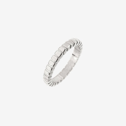 Striped Ring Thin Silber