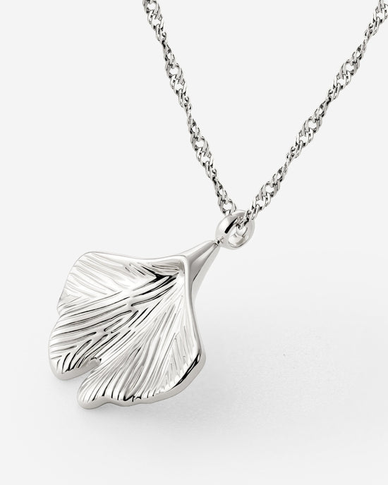 Ginkgo Leaf Necklace Silber
