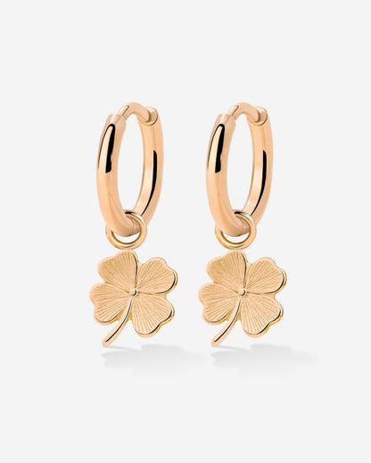 Lucky Clover Hoop Set Small Roségold