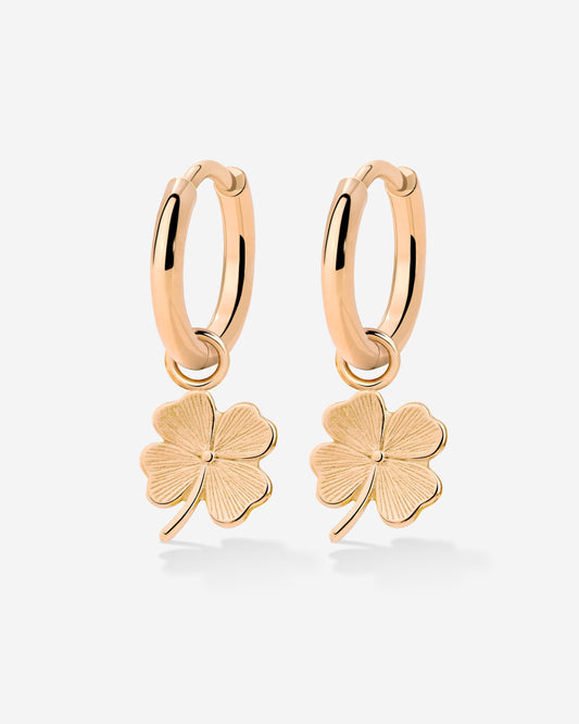 Lucky Clover Hoop Set Small Roségold
