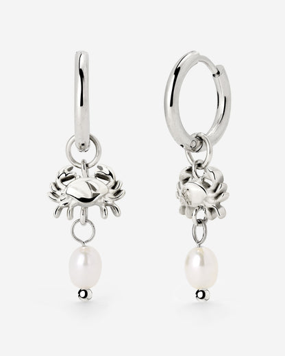 Crab Chaser Hoop Set Small Silber