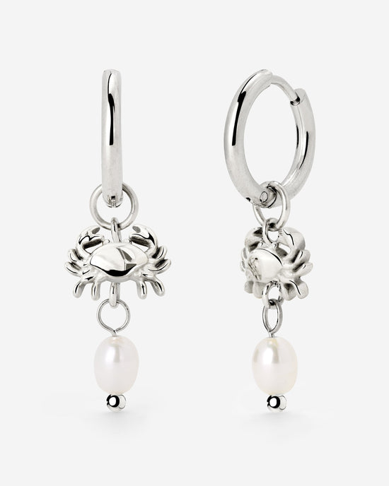 Crab Chaser Hoop Set Small Silber