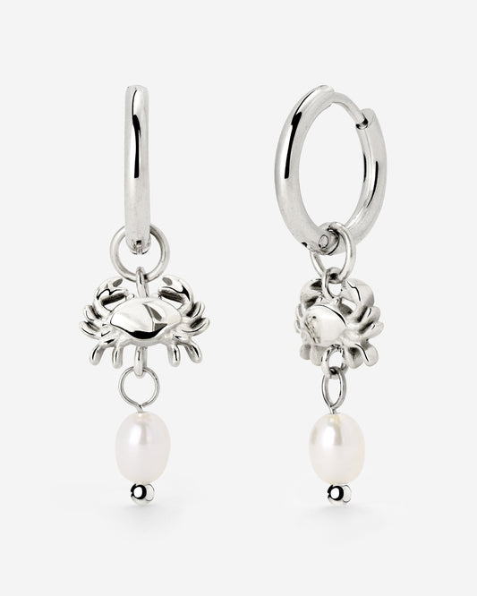 Crab Chaser Hoop Set Small Argento