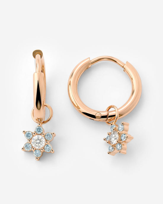 Blue Petal Hoop Set Small Roségold