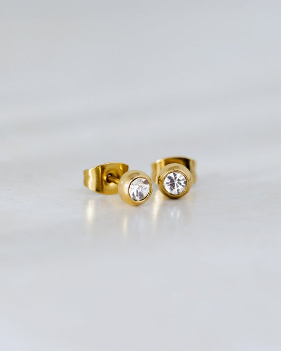 Bezel Bling Studs Silber