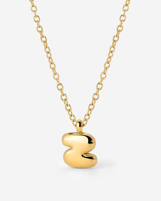 Bubble Letter Necklace Gold