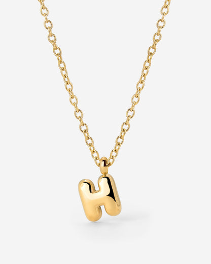 Bubble Letter Necklace Gold