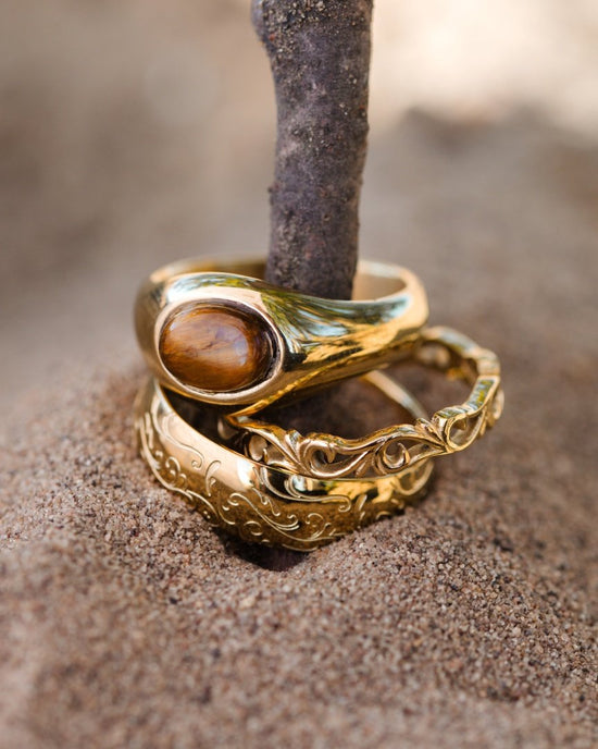 Tiger's Eye Ring Gold
