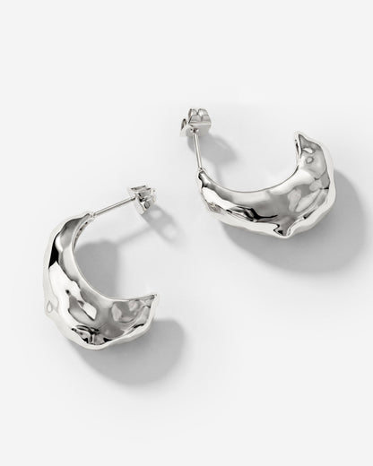Hammered Huggie Studs