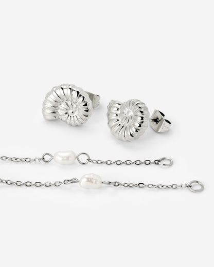 Siren's Spell Pearl Drop Earrings Silber