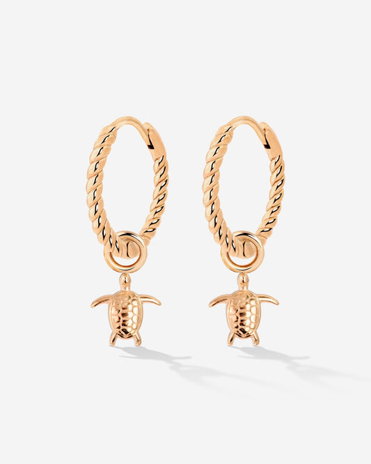 Sea Turtle Twisted Hoop Set Small Roségold