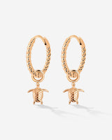 Sea Turtle Twisted Hoop Set Small Roségold