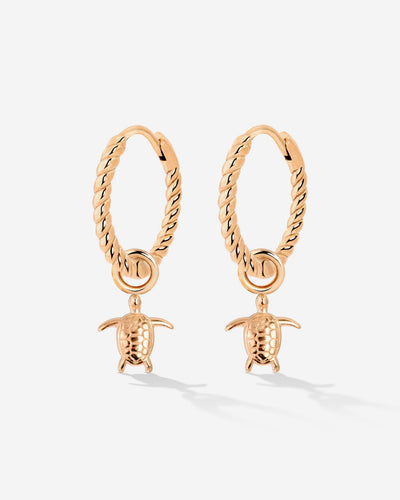 Sea Turtle Twisted Hoop Set Small Roségold