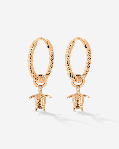 Sea Turtle Twisted Hoop Set Small Roségold