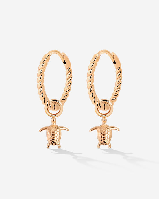 Sea Turtle Twisted Hoop Set Small Roségold