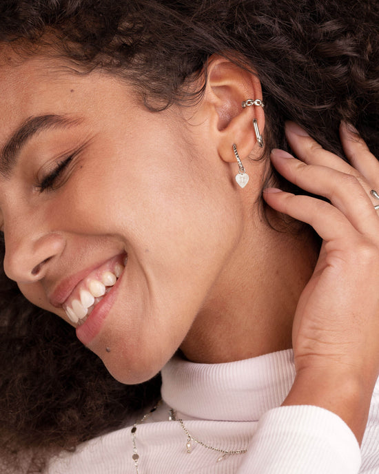 Oval Twisted Hoops Baby Silber