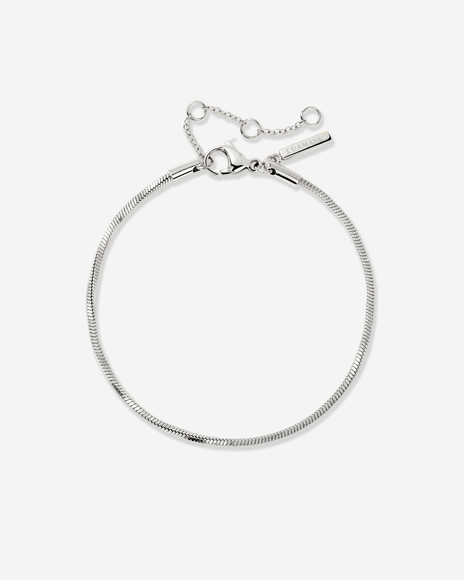 Squared Snake Chain Bracelet Silber