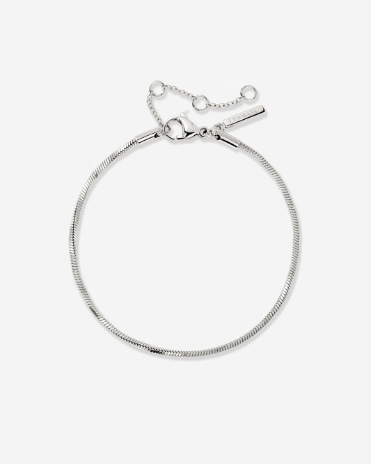 Squared Snake Chain Bracelet Silber