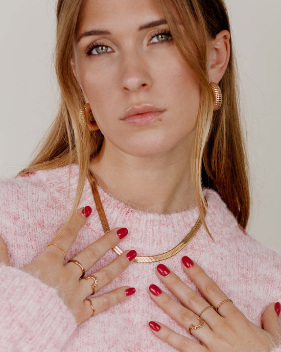 Bold Herringbone Necklace Roségold