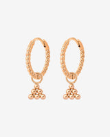 Tiny Beads Twisted Hoop Set Small Roségold