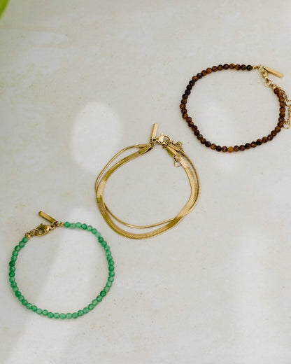 Snake Chain Double Bracelet Gold