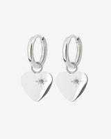Sparkle Heart Hoop Set Baby Silber